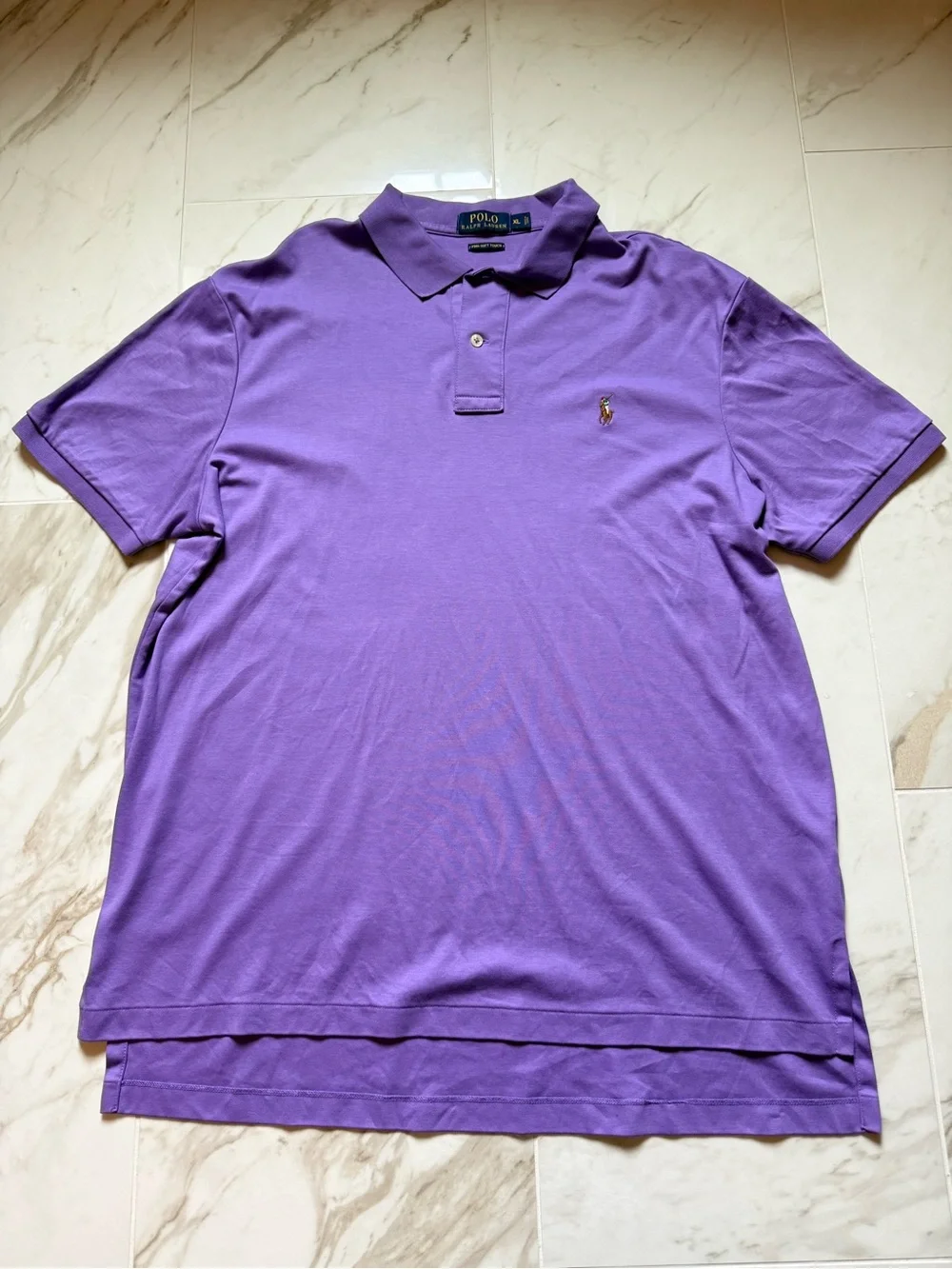 Ralph Lauren Purple Polo Shirt with Embroidered Pony